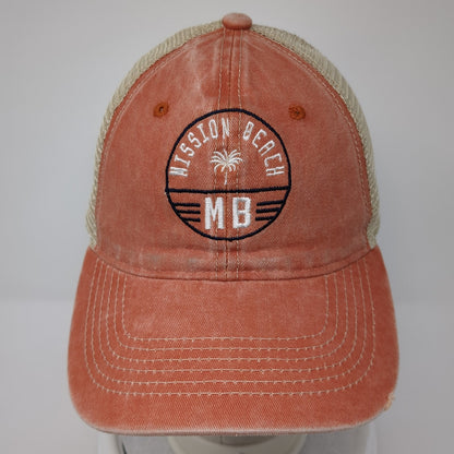 Mission Beach Trucker Hat Orange One Size Adjustable Mesh Back Salt Creek