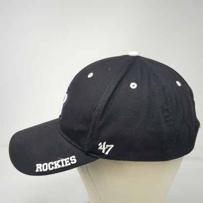 '47 MLB Colorado Rockies Baseball Cap Black Purple White One Size Strapback Hat