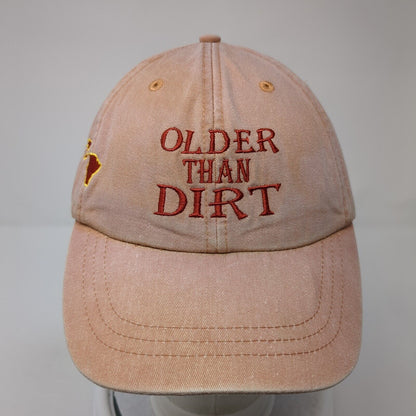 Older Than Dirt Slideback Hat Orange One Size Adjustable Leather Strap
