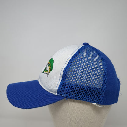 Git Reel Fish Strapback Hat Blue One Size Adjustable Colorblock Outdoor