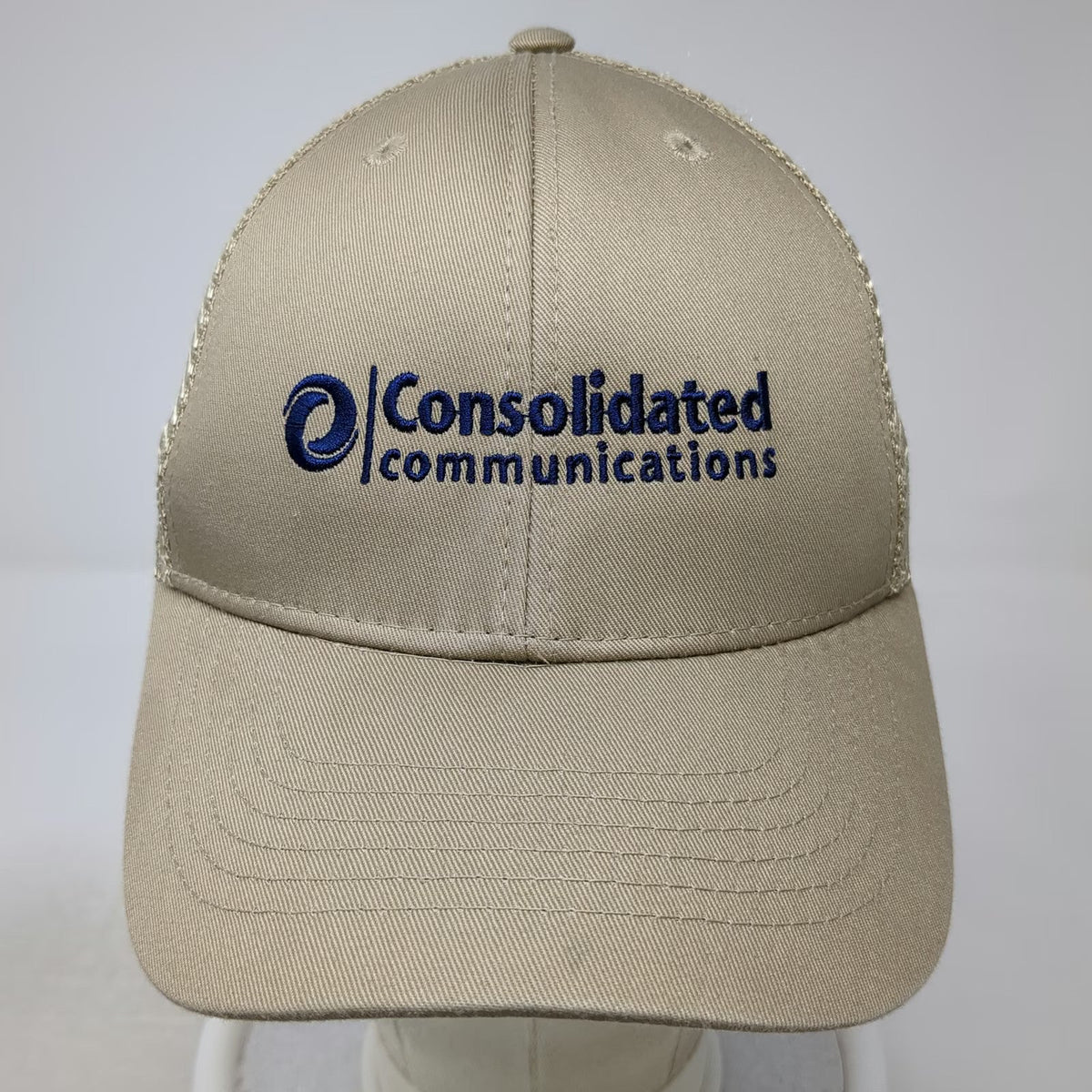 Cintas Baseball Cap Beige OSFM Consolidated Communications Mesh Strapback Hat