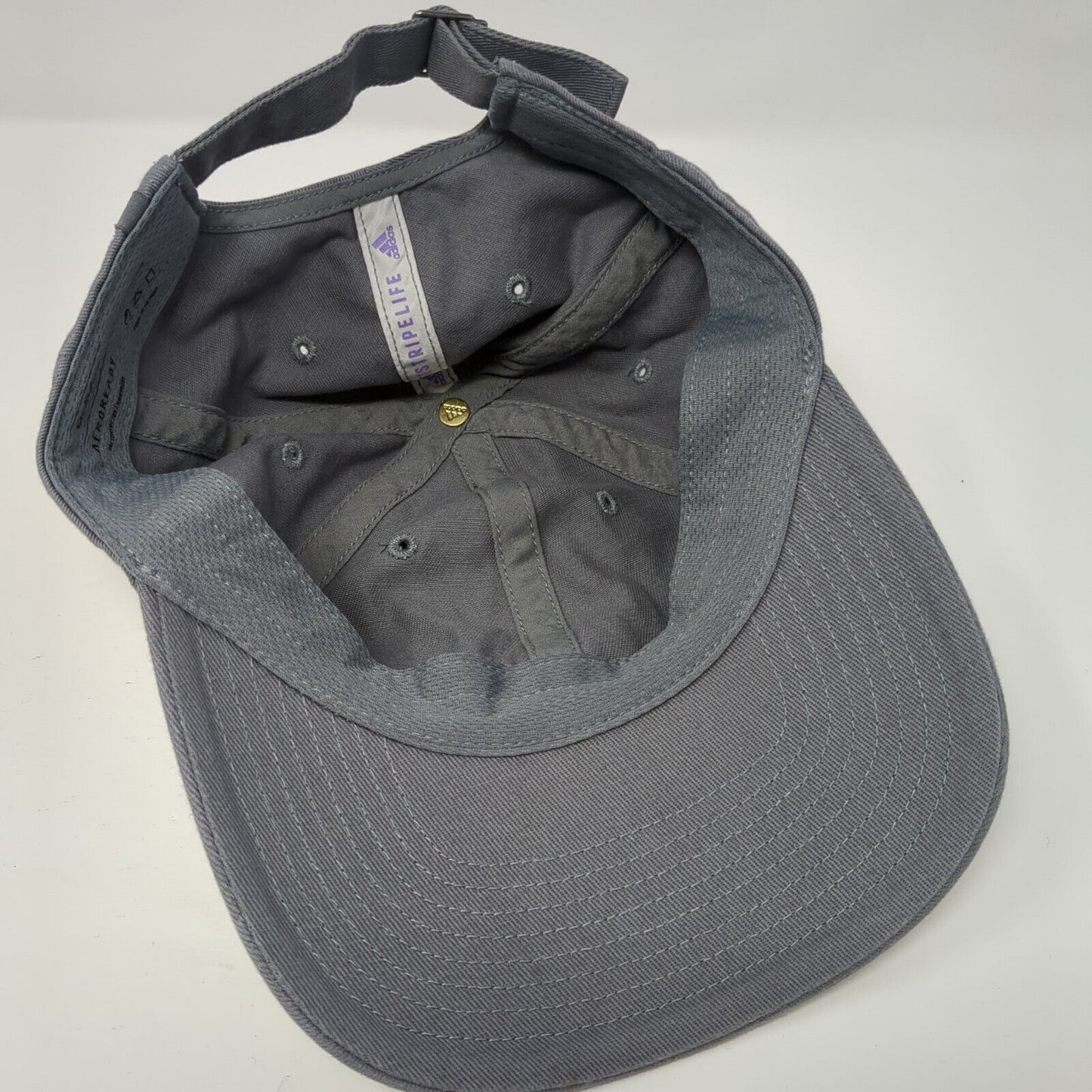 Adidas Aeroready Slideback Hat Gray One Size Adjustable Embroidered 6 Panel