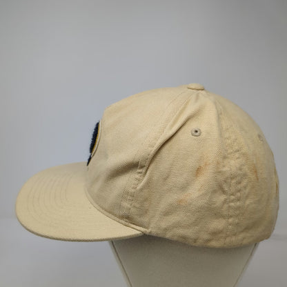 Pendleton Woolen Mills Yupoong 5 Panel Beige Hat OSFM Leather Strapback Patch
