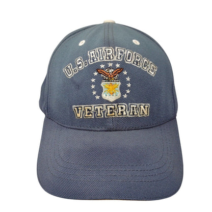 US Air Force Veteran Strapback Hat Blue One Size Rapid Dominance