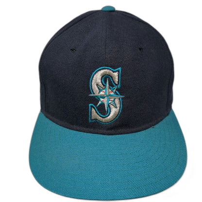 Seattle Mariners MLB New Era Baseball Cap Blue 7 3/8 5950 Pro Model Wool USA Hat