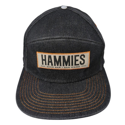 Hammies Beer Bar Snapback Hat Black One Size Adjustable Hamiltons