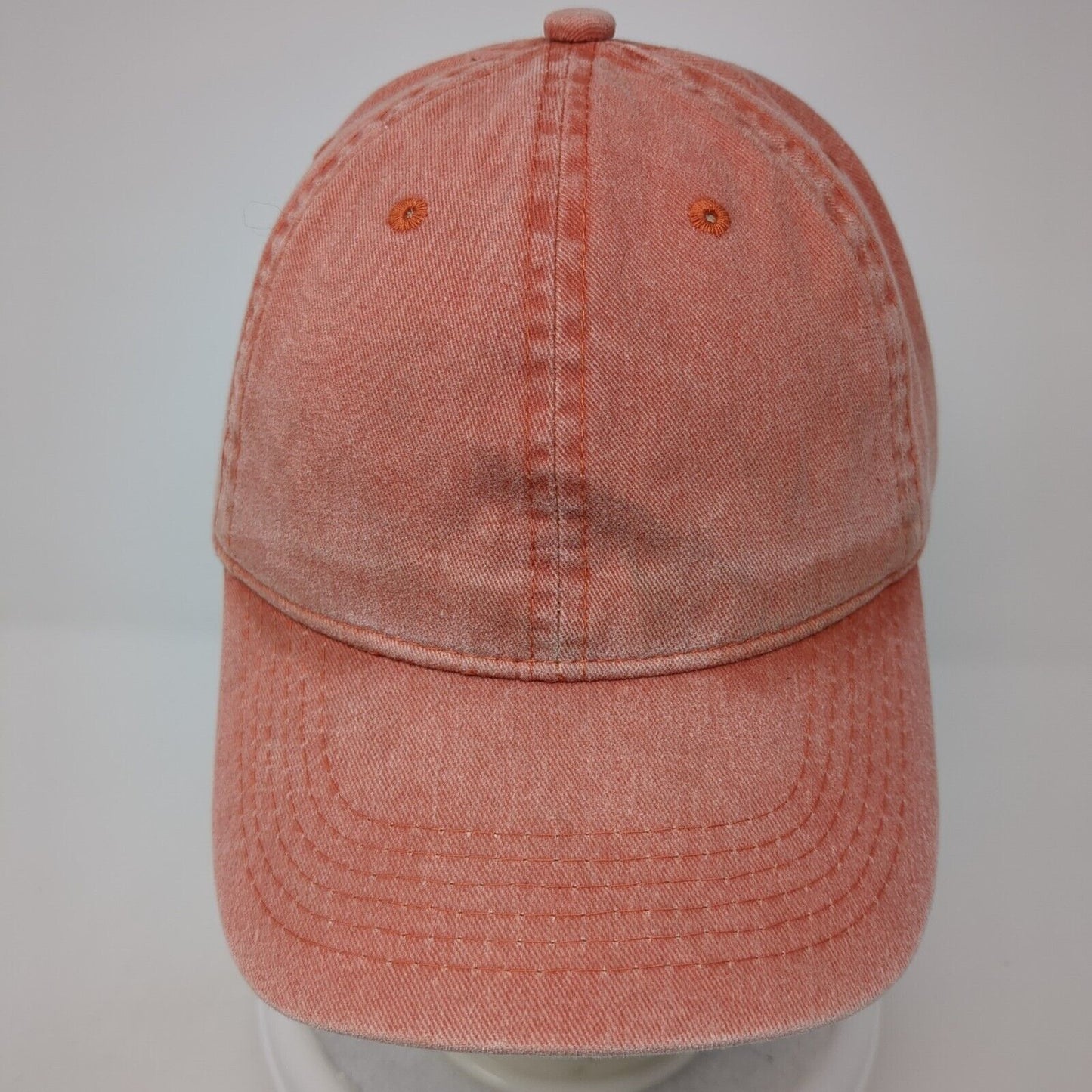 Unbranded Slideback Hat Orange One Size Adjustable Vented Holes 6 Panel Blank