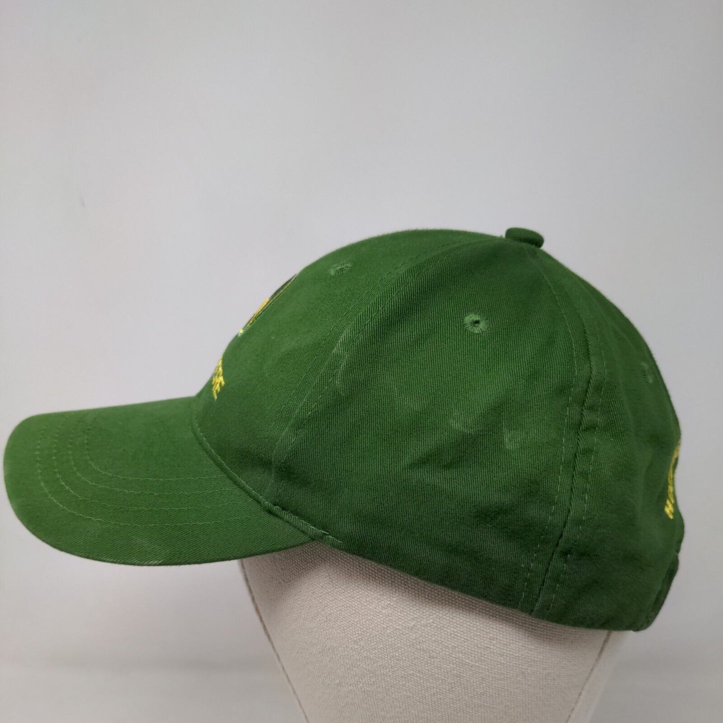 John Deere Mens Slideback Hat Green Yellow Embroidered Nothing Runs Like a Deere