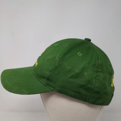 John Deere Mens Slideback Hat Green Yellow Embroidered Nothing Runs Like a Deere