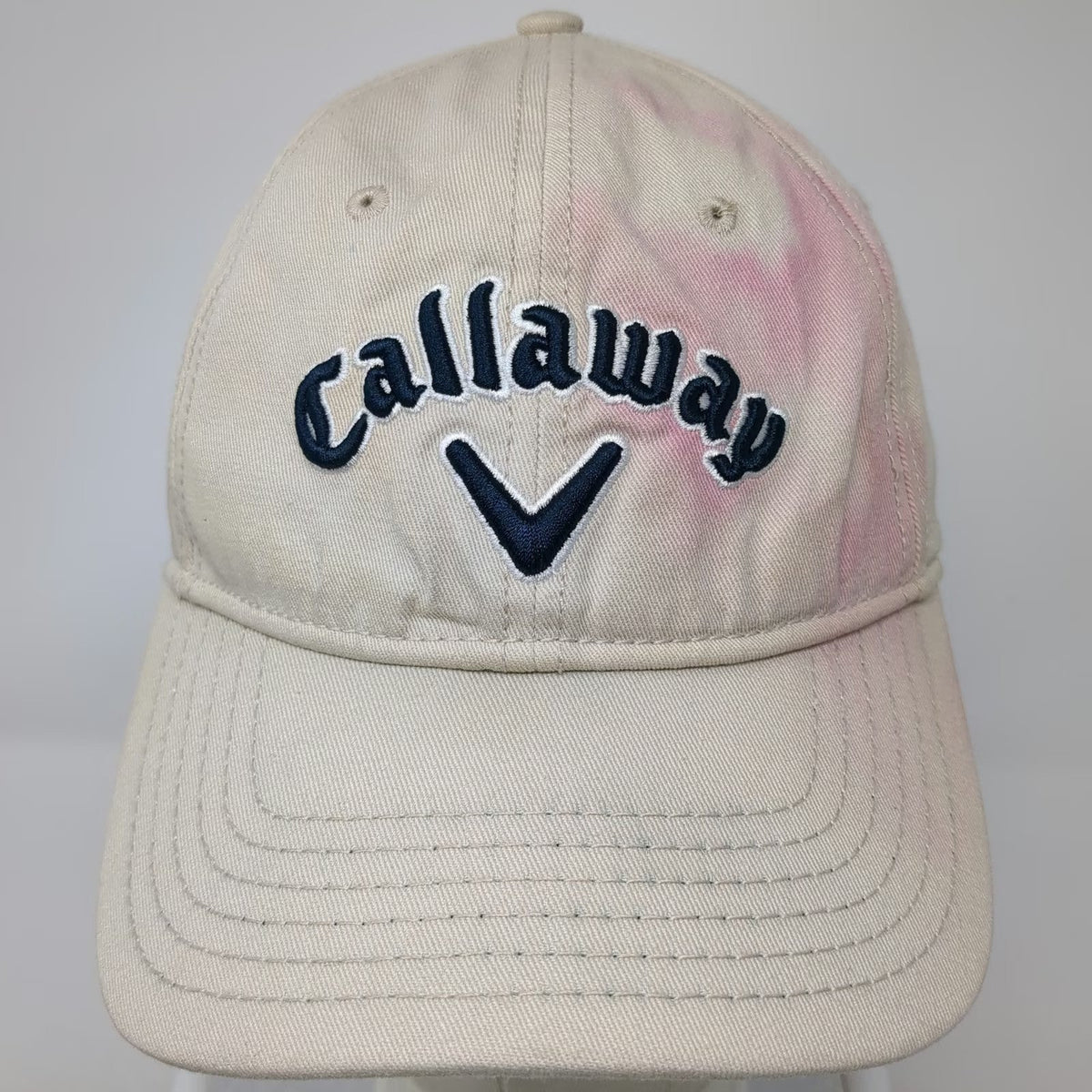Callaway Baseball Cap Beige One Size Embroidered Logo Adjustable Strap Golf Hat
