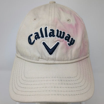 Callaway Baseball Cap Beige One Size Embroidered Logo Adjustable Strap Golf Hat