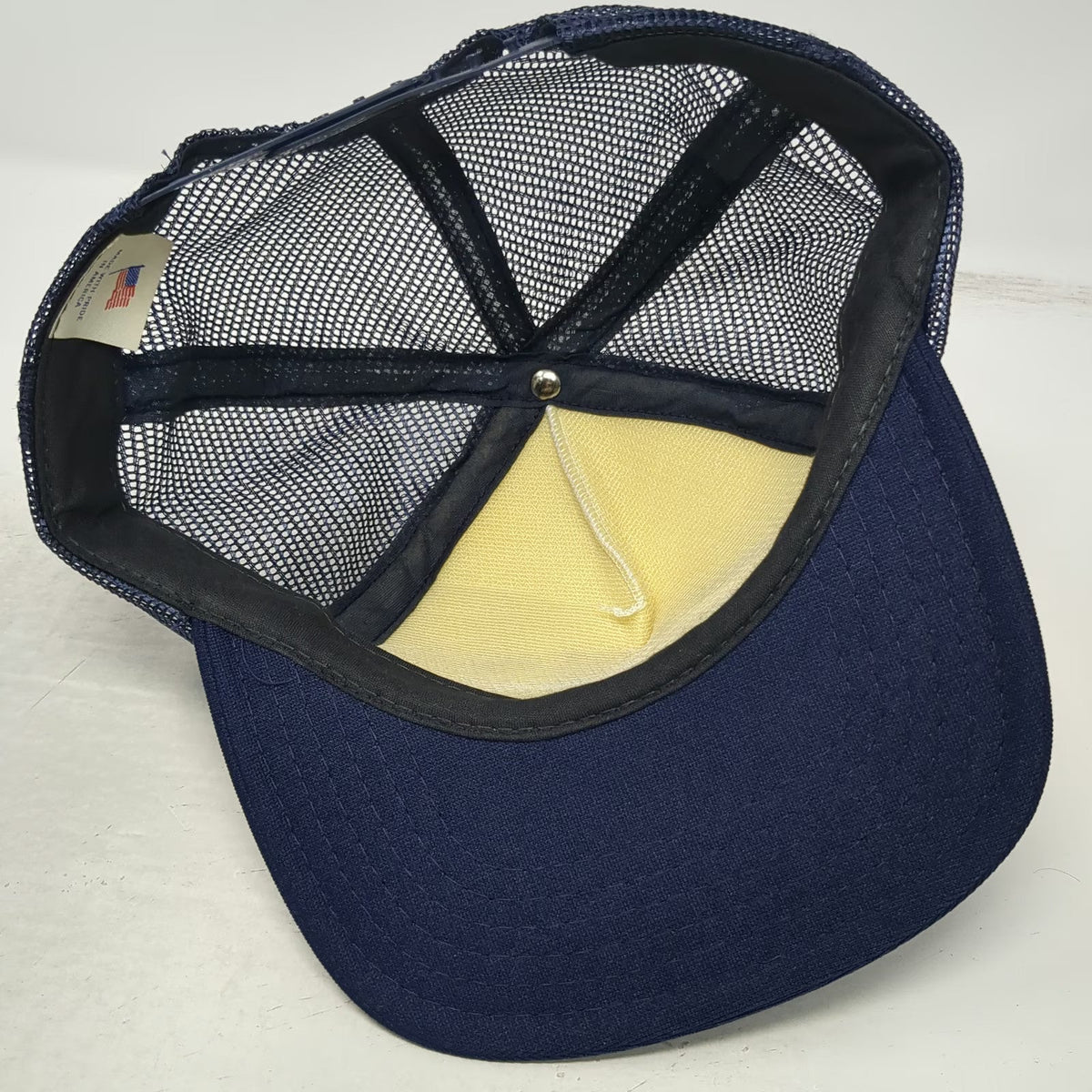 American Specialties Trucker Hat Blue White One Size Goode Motor Semi Truck USA