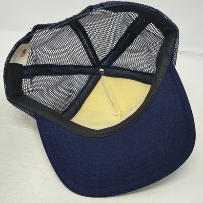 American Specialties Trucker Hat Blue White One Size Goode Motor Semi Truck USA