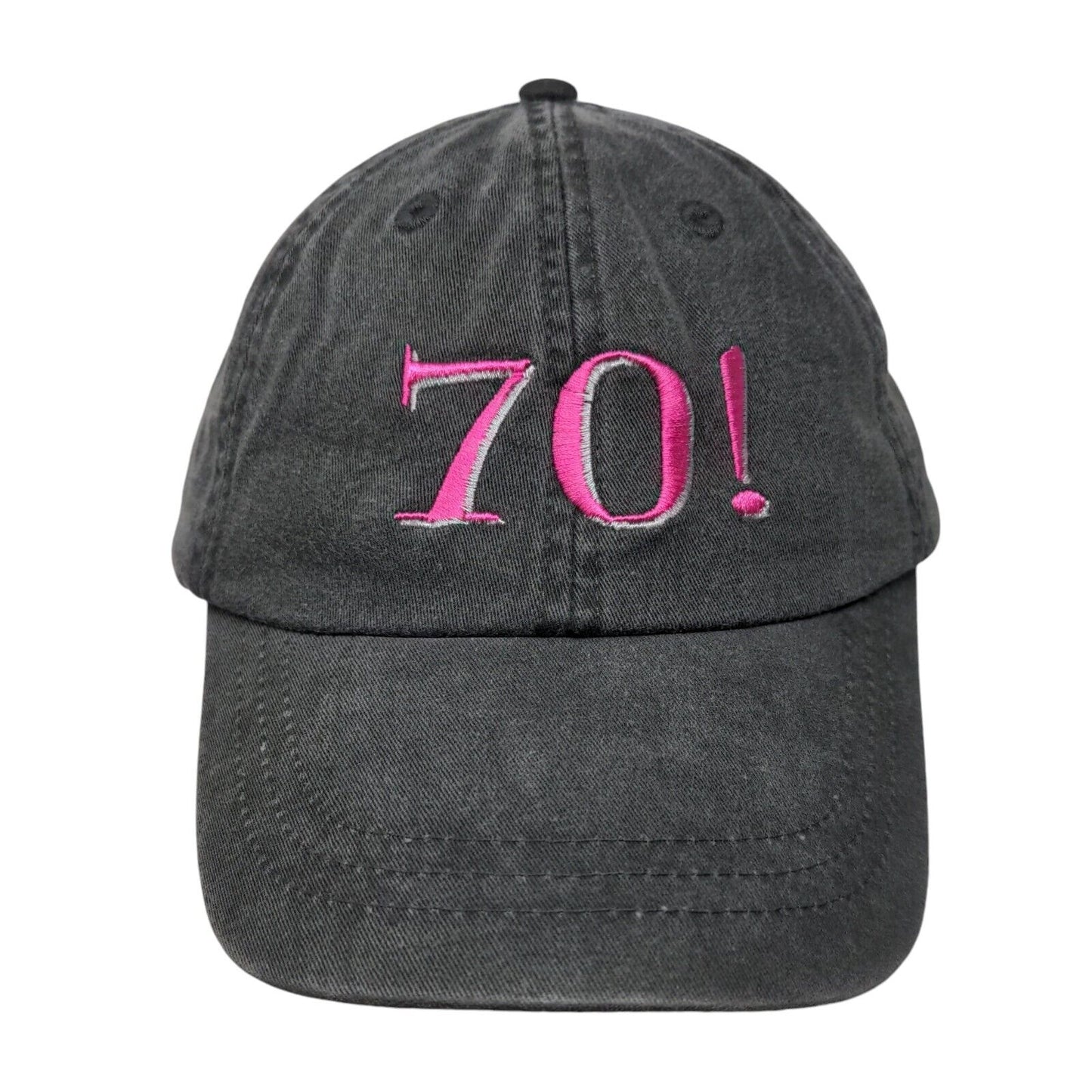 70! Slideback Hat Gray One Size Adjustable Embroidered Vented Holes Adams