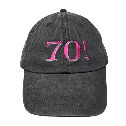 70! Slideback Hat Gray One Size Adjustable Embroidered Vented Holes Adams