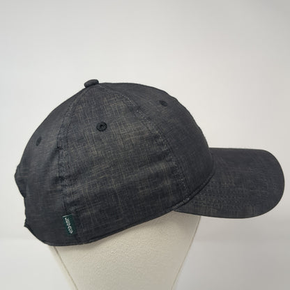 Shore Lodge Leather Patch Strapback Hat Black One Size Adjustable Legacy