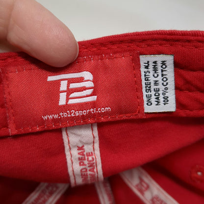TB12 Baseball Cap Red One Size Tom Brady Sustained Peak Performance Logo Hat
