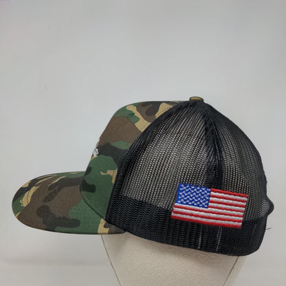 Saint Pete MRI Trucker Hat Camouflage One Size Embroidered USA Flag Mesh Back