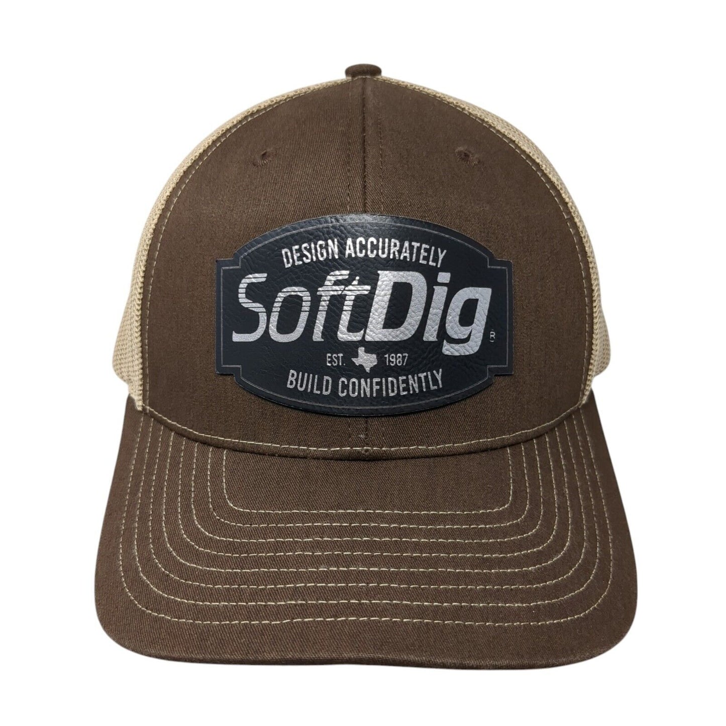 Soft Dig Est. 1987 Build Confidently Trucker Hat Brown OS Adjustable Richardson