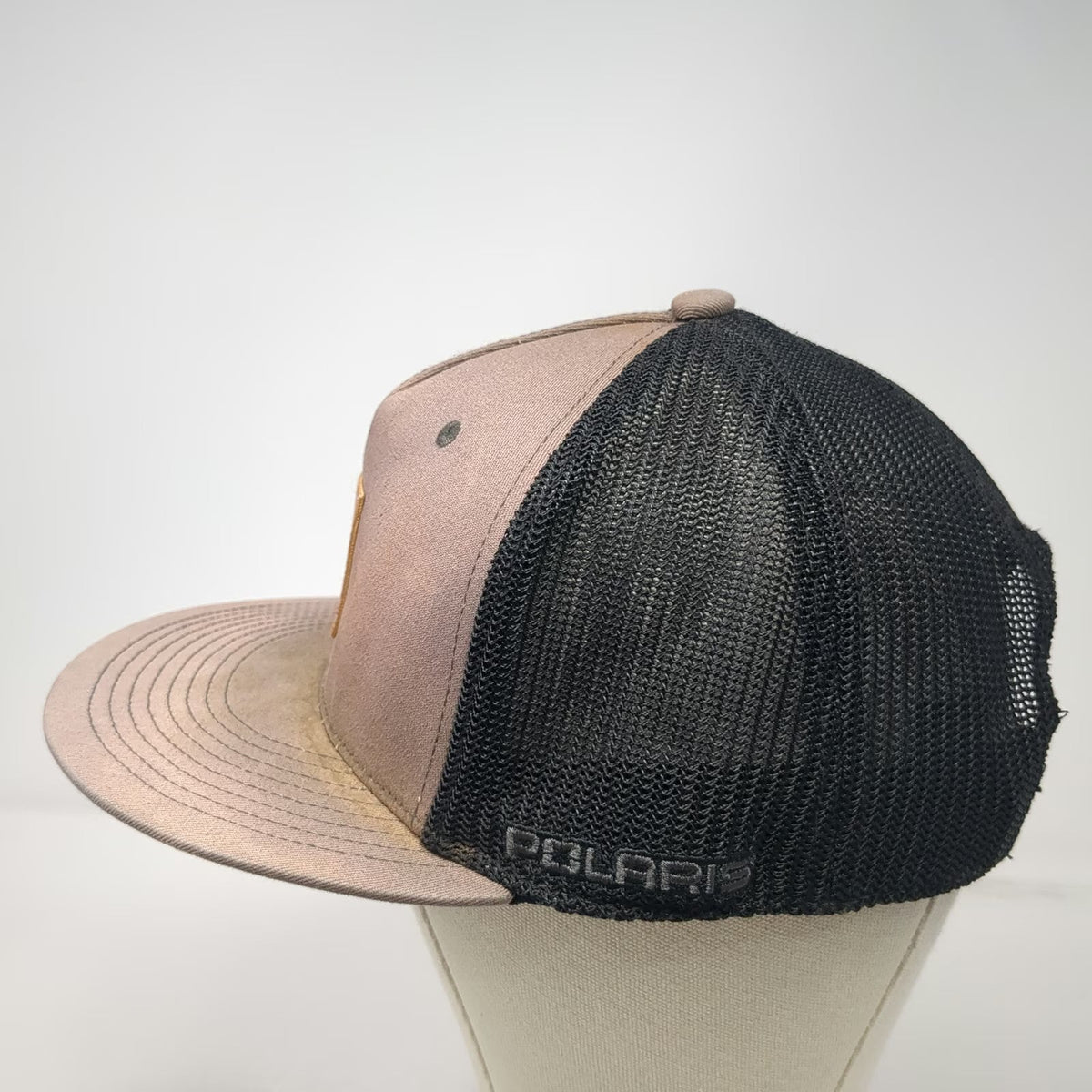 Polaris Trucker Hat Gray One Size Star Logo Patch Mesh Snapback Side Embroidery