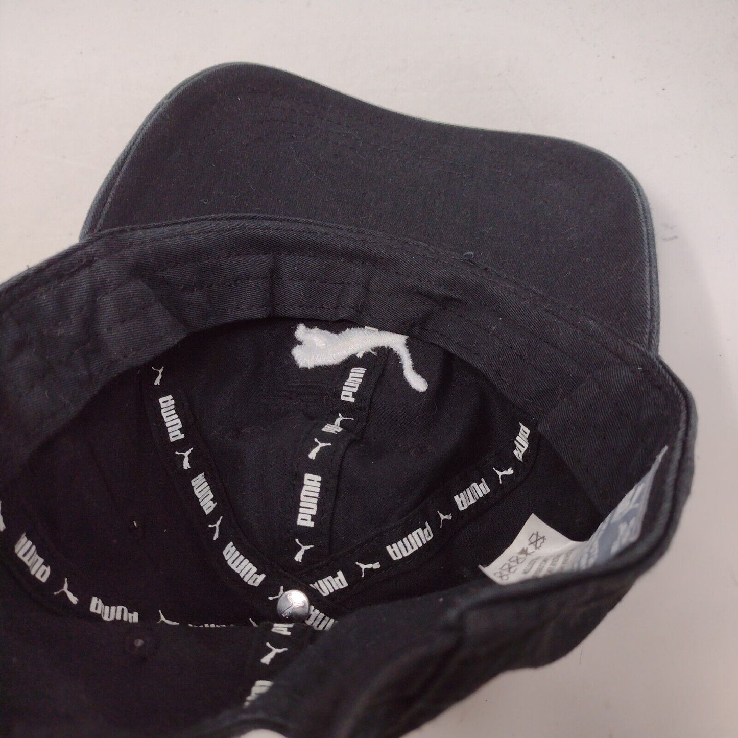 PUMA Strapback Hat Black Youth Adjustable Embroidered Solid 6 Panel