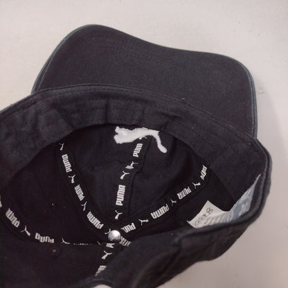 PUMA Strapback Hat Black Youth Adjustable Embroidered Solid 6 Panel