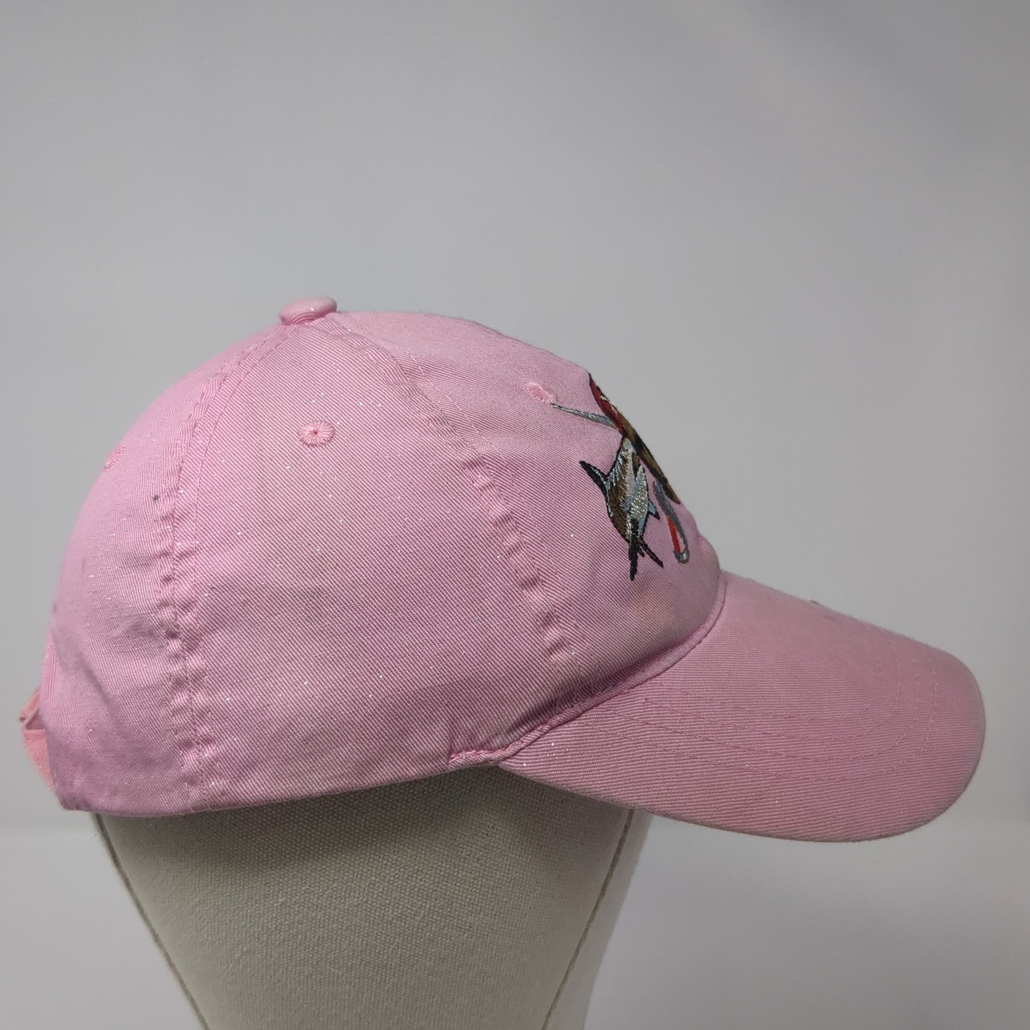 Guy Harvey Pirate Shark Strapback Hat Pink One Size Adjustable Outdoor