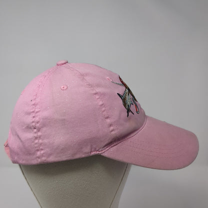 Guy Harvey Pirate Shark Strapback Hat Pink One Size Adjustable Outdoor