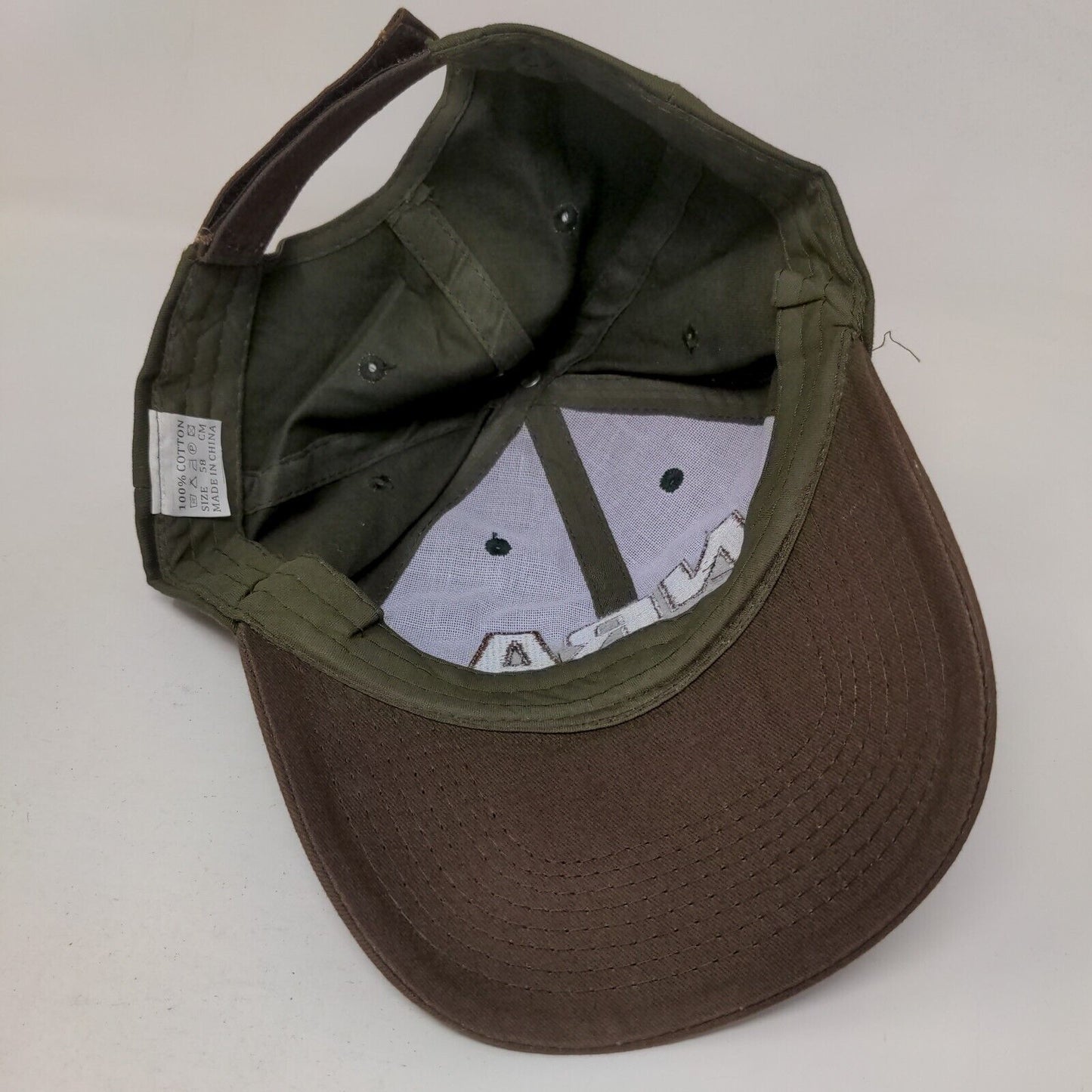 NRA Strapback Hat Green 58cm Embroidered Adjustable 6 Panel Colorblock