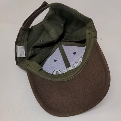 NRA Strapback Hat Green 58cm Embroidered Adjustable 6 Panel Colorblock