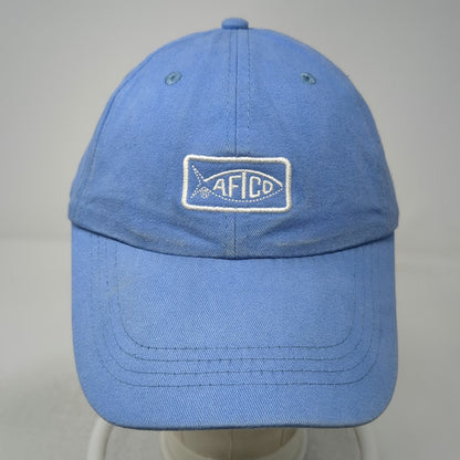 AFTCO Baseball Cap Blue One Size Slideback Cotton Fish Logo Fishing Hat Outdoor