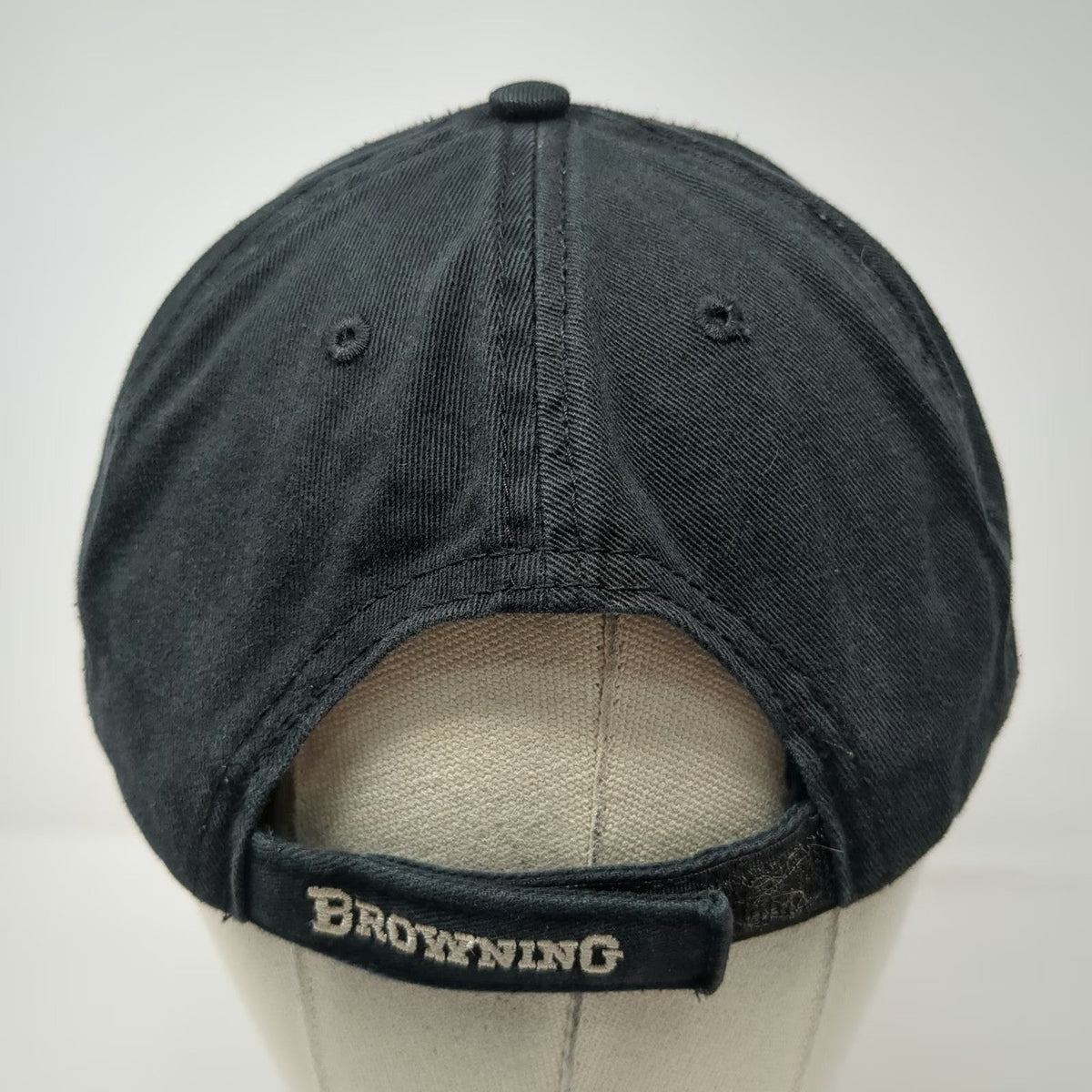 Browning Baseball Cap Black One Size Buckmark Logo Cotton Strapback Hunting Hat