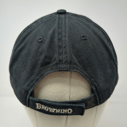 Browning Baseball Cap Black One Size Buckmark Logo Cotton Strapback Hunting Hat