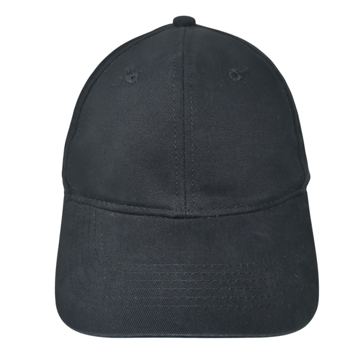 George Strapback Hat Black One Size Adjustable Solid Vent Holes Blank