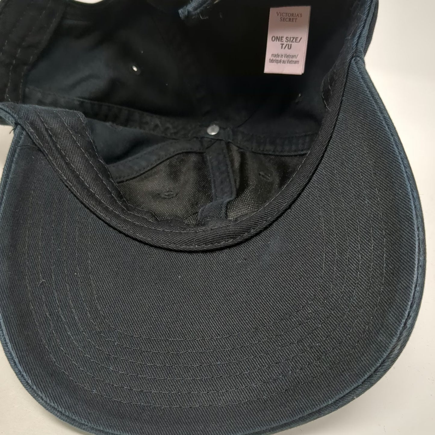 Victoria's Secret VSX Baseball Cap Black One Size Slideback Cotton Logo Hat