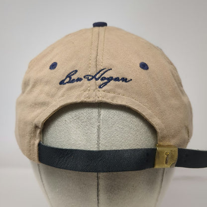 Ben Hogan Baseball Cap Beige Blue One Size Golfer Logo Made in USA Strapback hat