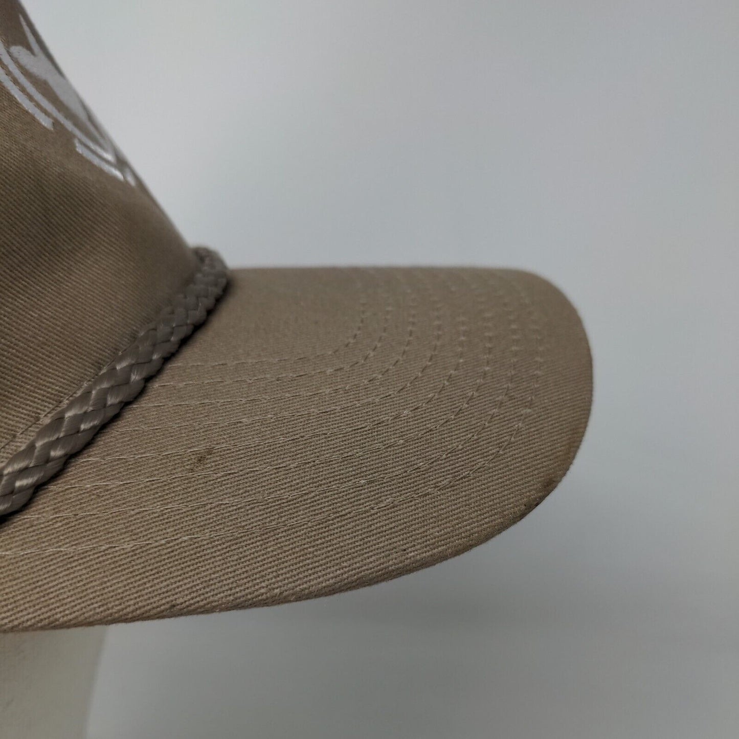 Cobra Snapback Mesh Back Rope Trucker Hat Tan OSFM Embroidered