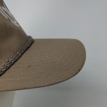 Cobra Snapback Mesh Back Rope Trucker Hat Tan OSFM Embroidered