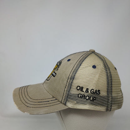 Phillips & Jordan Strapback Mesh Back Trucker Hat Tan OSFA Embroidered
