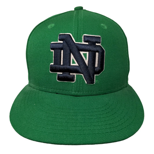 New Era Men's Fitted Hat Green Size 7 Embroidered Notre Dame Fighting Irish