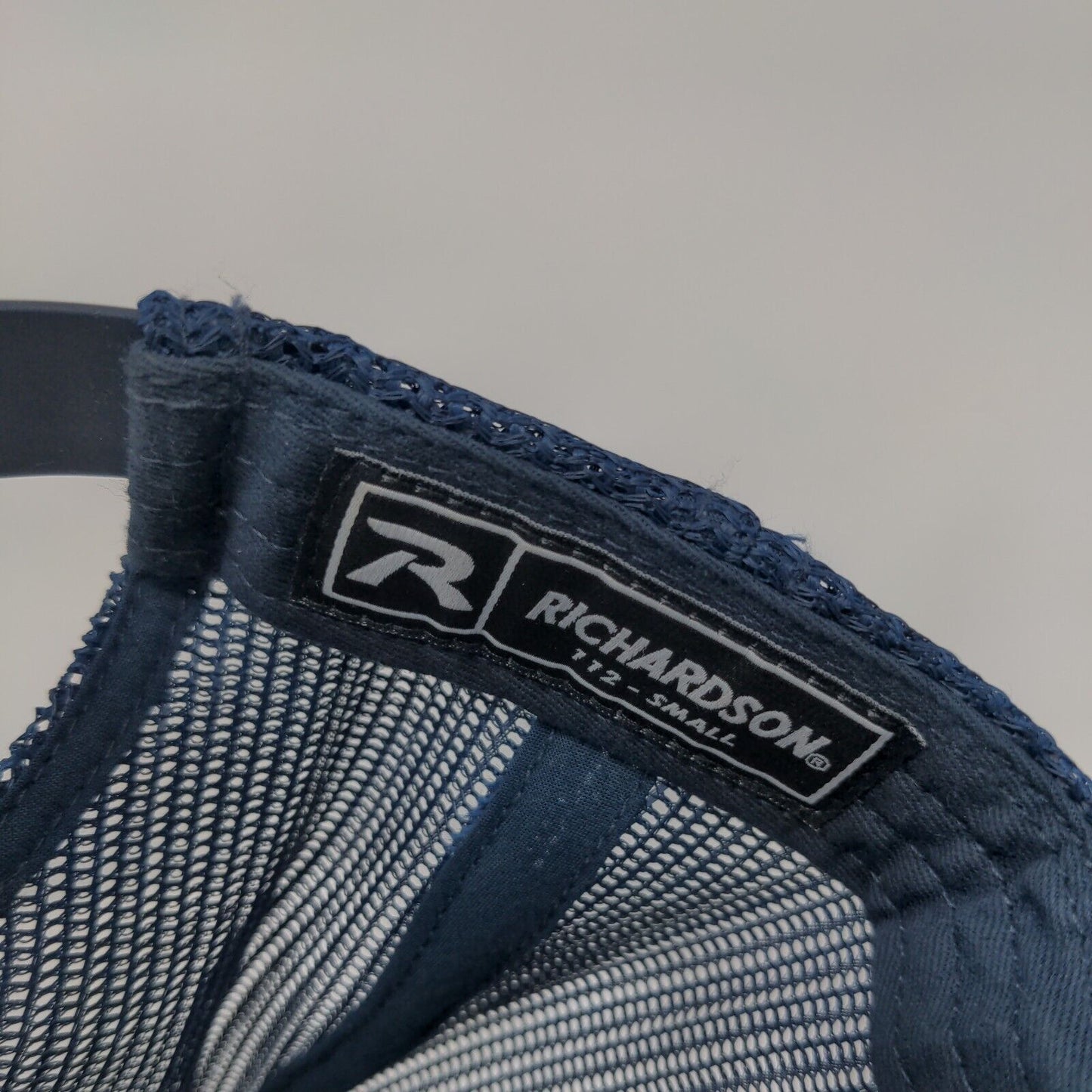 Richardson Snapback Mesh Back Trucker Hat Blue Small Patch Adjustable