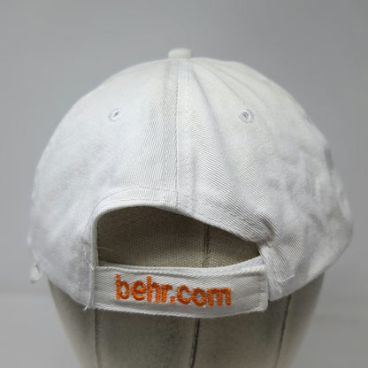 Behr Baseball Cap White One Size Orange Logo Strapback Hat Paint Company Bear