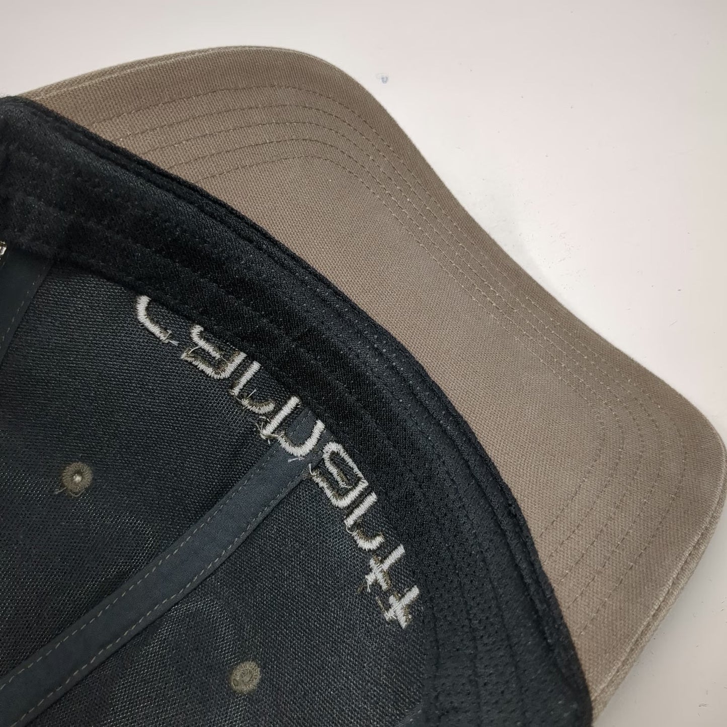 Carhartt Trucker Hat Gray Brown One Size Mesh Snapback Embroidered Logo