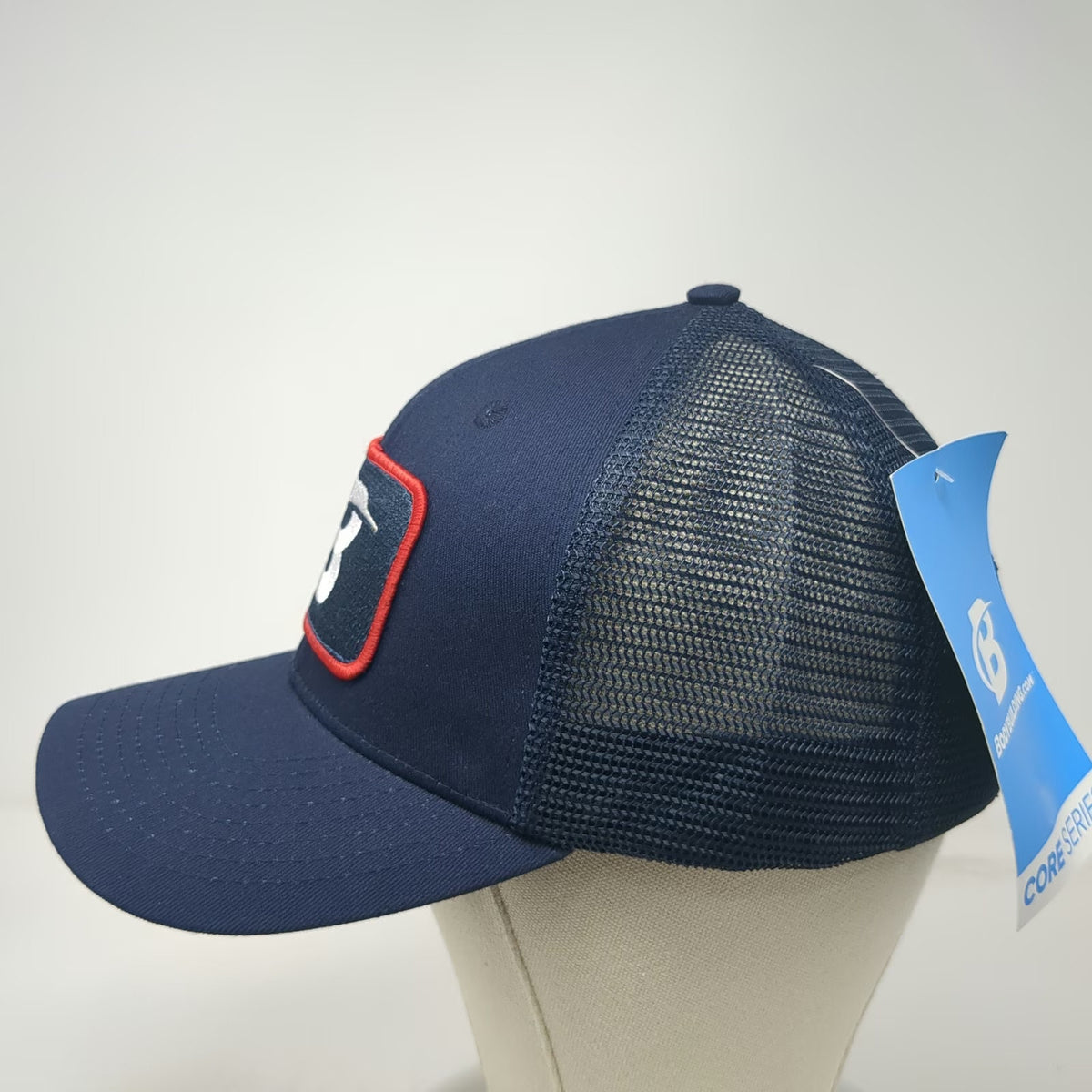 Bodybuilding Trucker Hat Blue One Size Mesh Back Snapback Patch Logo Gym Cap