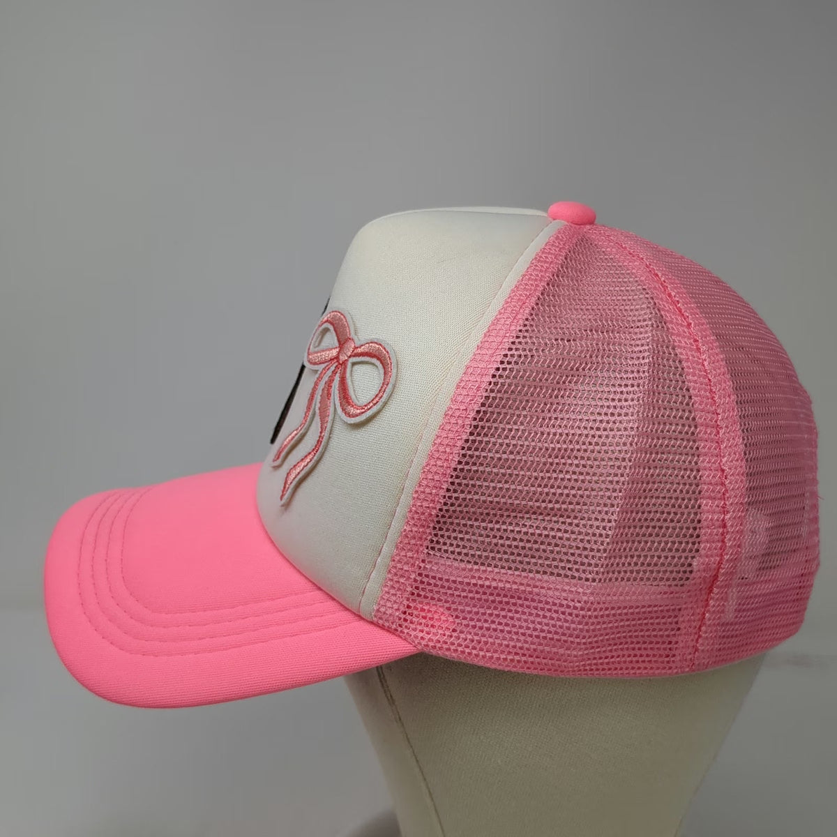 Hobby Lobby Trucker Hat Pink One Size Cowboy Boot Bow Patch Mesh Snapback