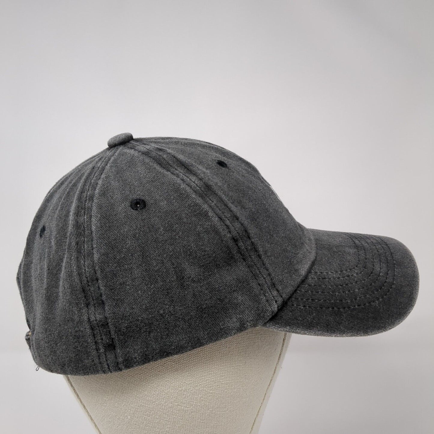 Heart Slideback Hat Gray One Size Adjustable Embroidered 6 Panel Solid