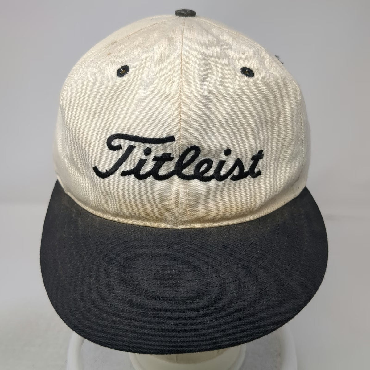Titleist Texace Cap Beige Black L Embroidered Green Under Visor Hat Vintage