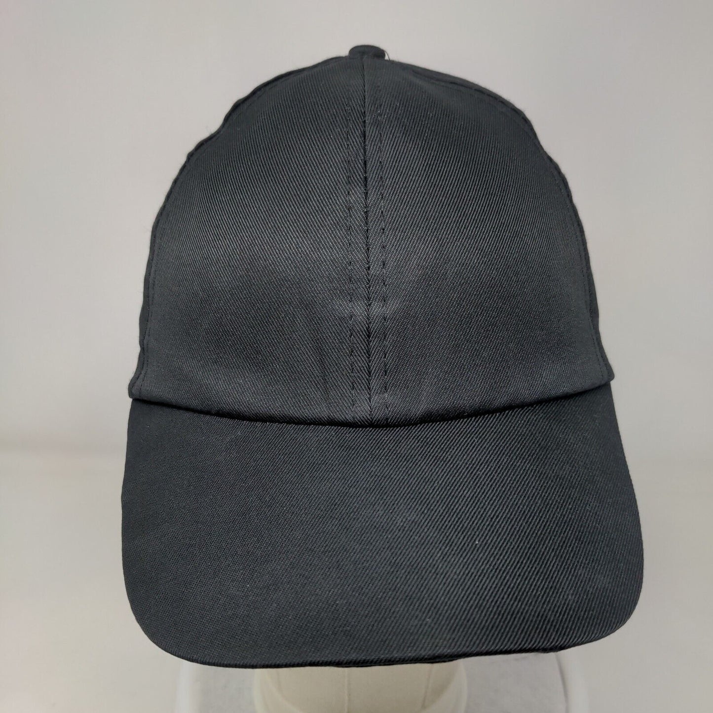 Unbranded Snapback Hat Black One Size Adjustable Vented Holes 6 Panel Blank