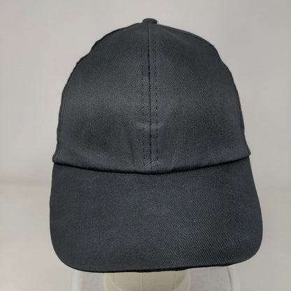 Unbranded Snapback Hat Black One Size Adjustable Vented Holes 6 Panel Blank