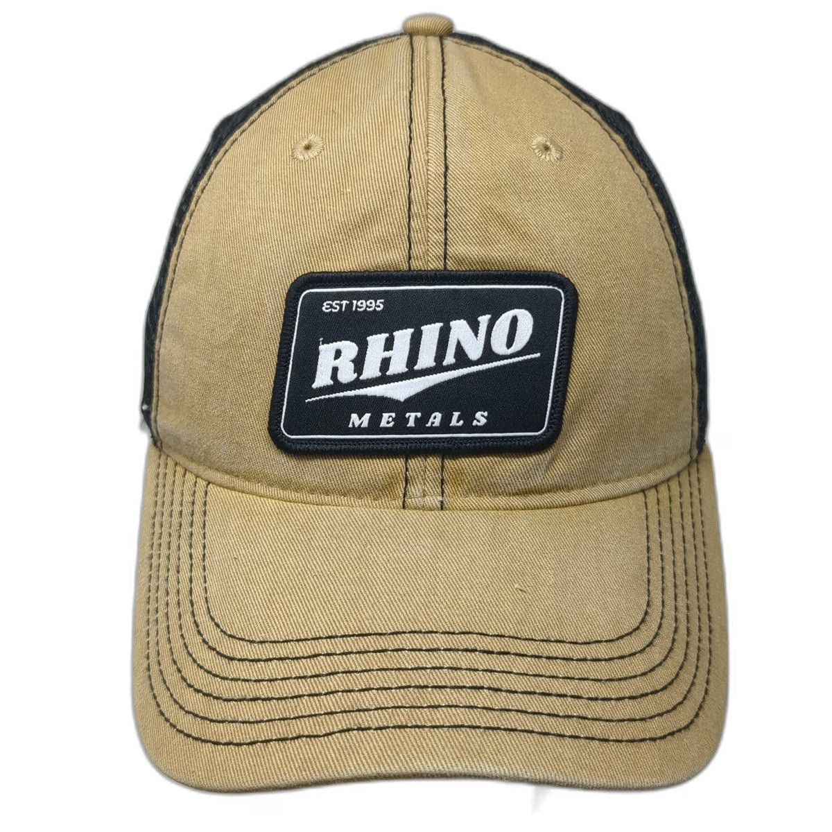 Legacy Trucker Hat Brown One Size Rhino Metals Patch Mesh Back Green Underbrim